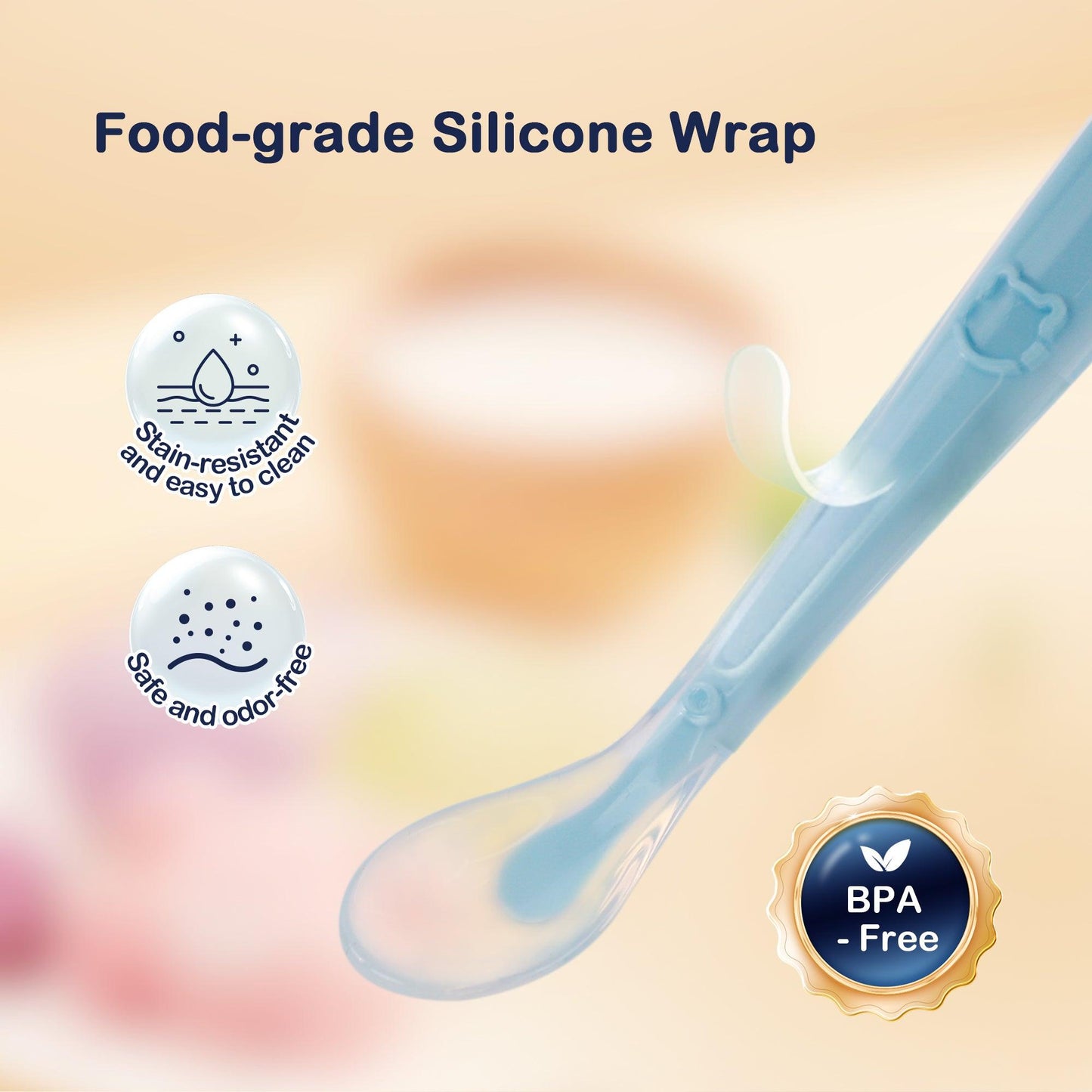 Baby Silicone Chewable Spoon: Food-grade Silicone Wrap