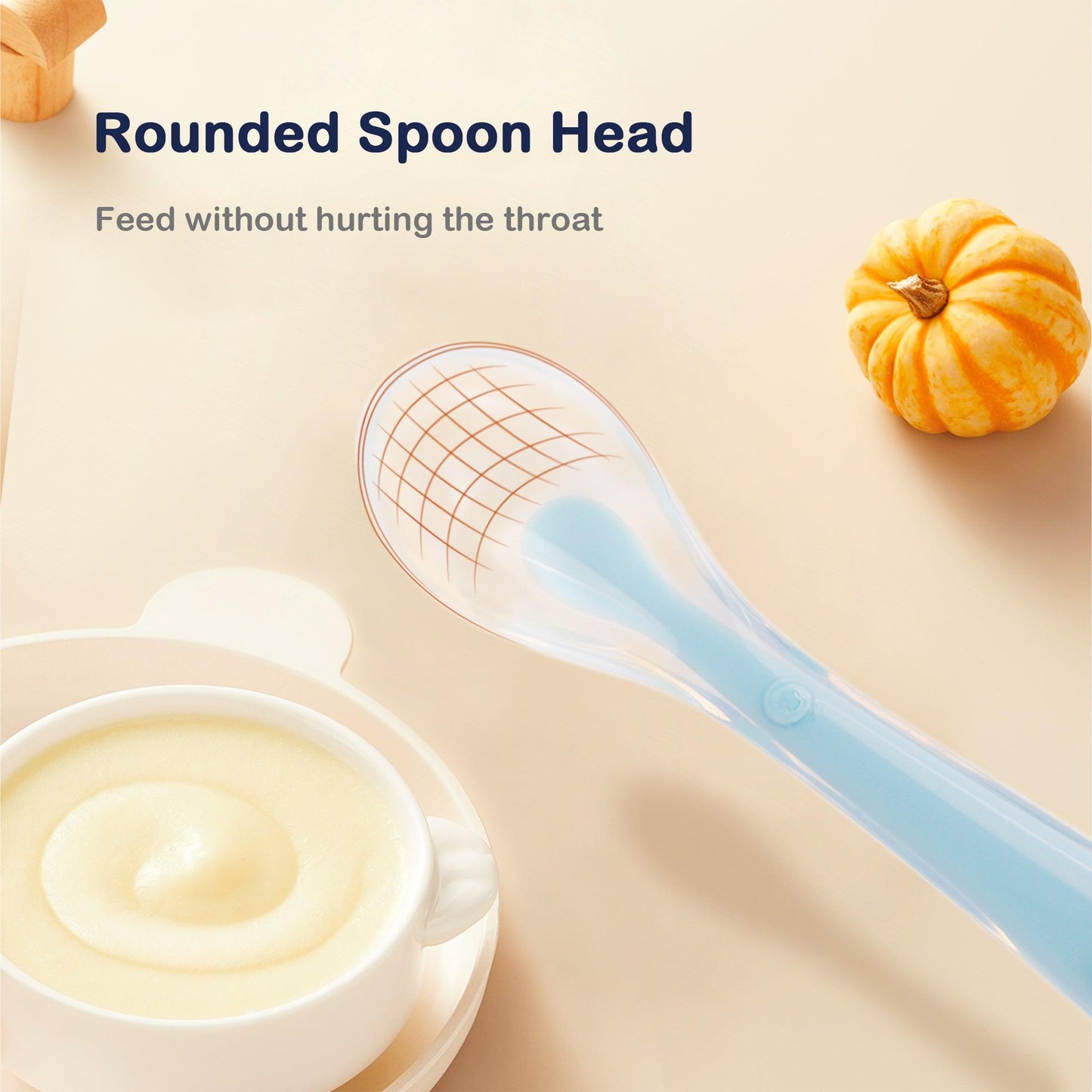 Baby Silicone Chewable Spoon: Rounded Spoon Head