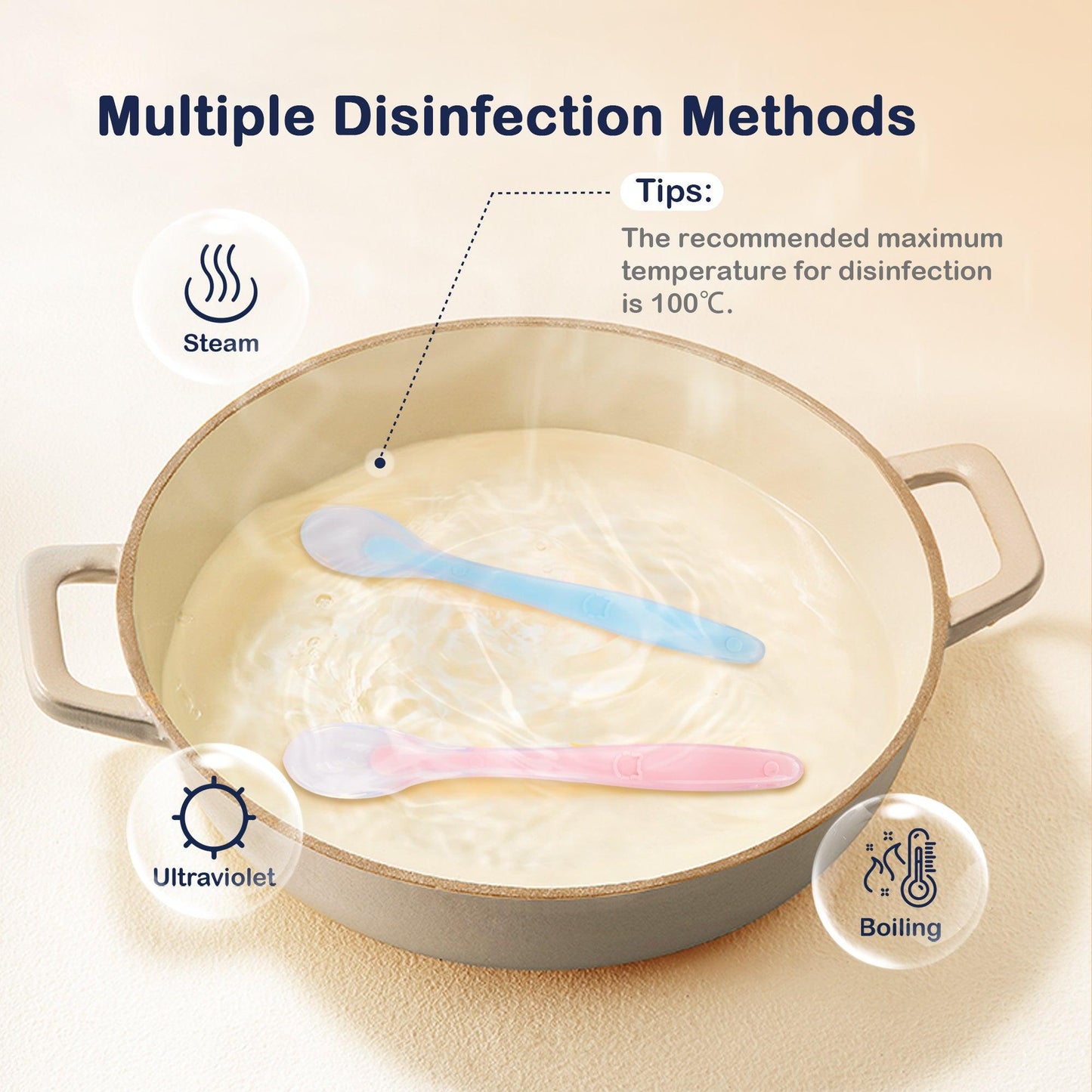 Baby Silicone Chewable Spoon: Multiple Disinfection Methods