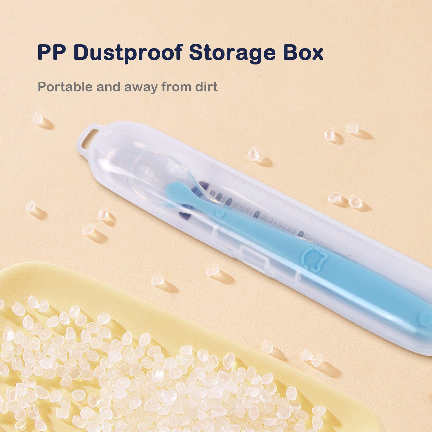 Baby Silicone Chewable Spoon with Dustproof Storage Box