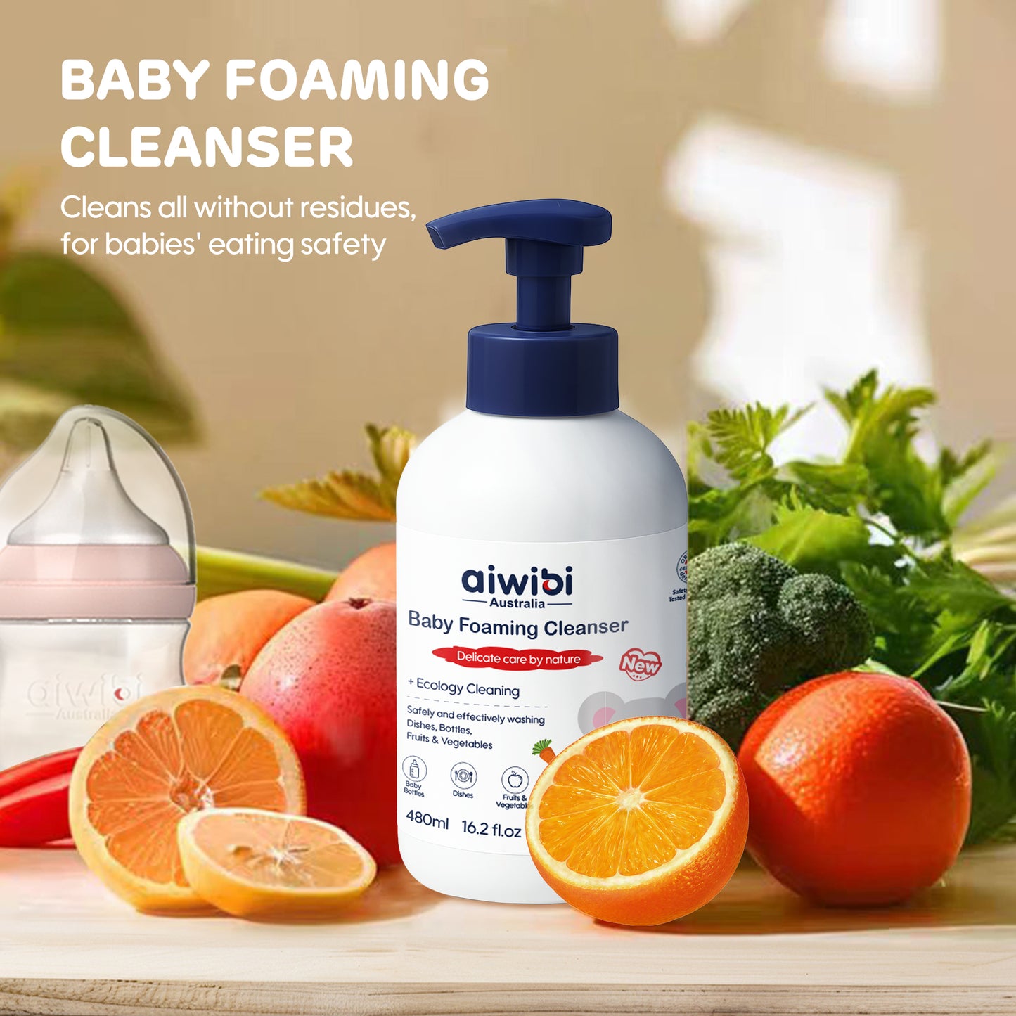 Aiwibi plant-based baby foaming cleanser