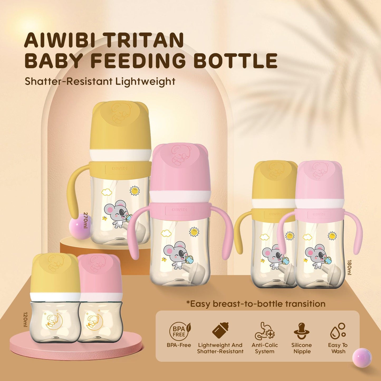 Tritan Shatter-Resist Lightweight Feeding Bottle 270ml Product Image