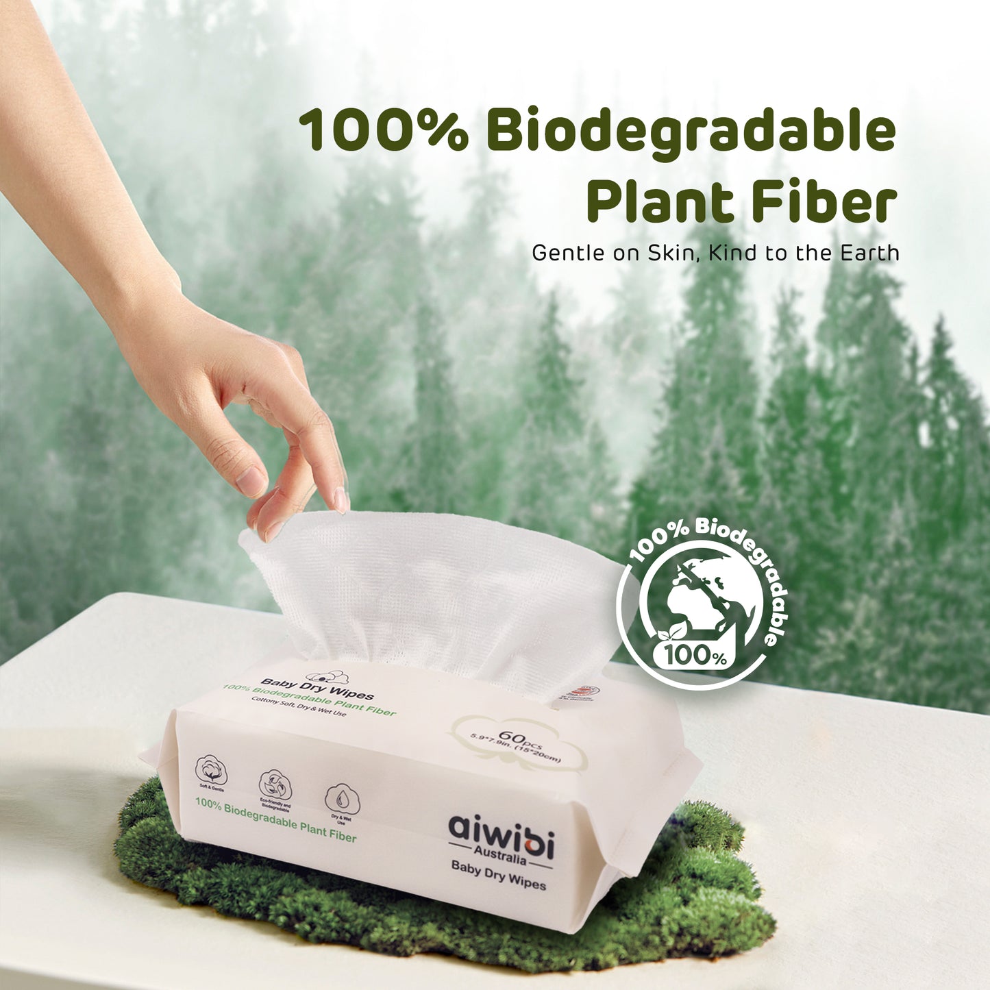 100% Biodegradable Dry Wipes