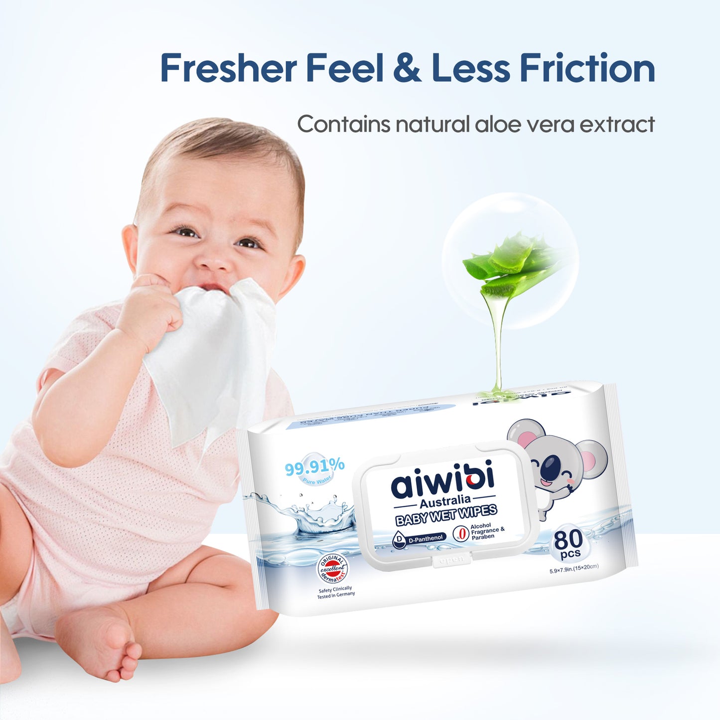 99.91% Pure Water D-Panthenol Wipes