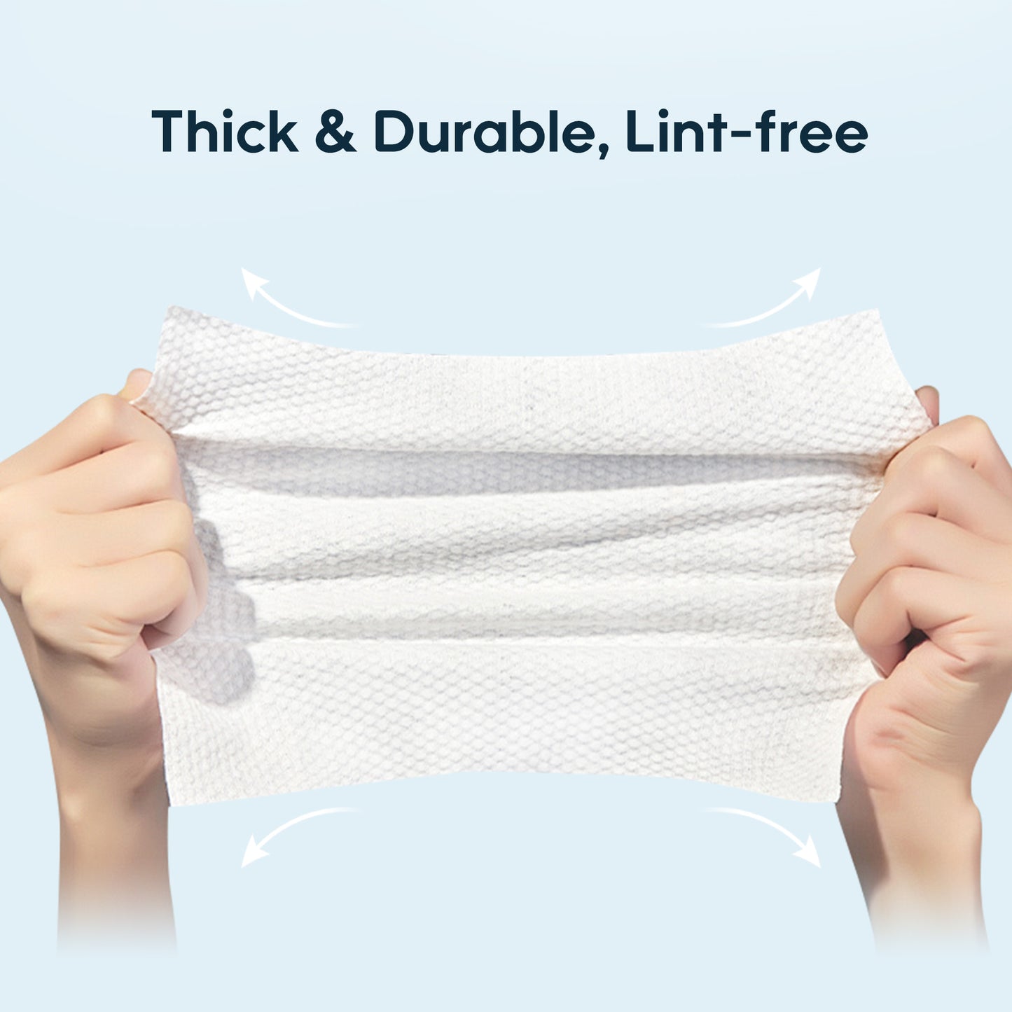 A stack of durable and soft aiwibi water wipes, highlighting their extra-thick texture.