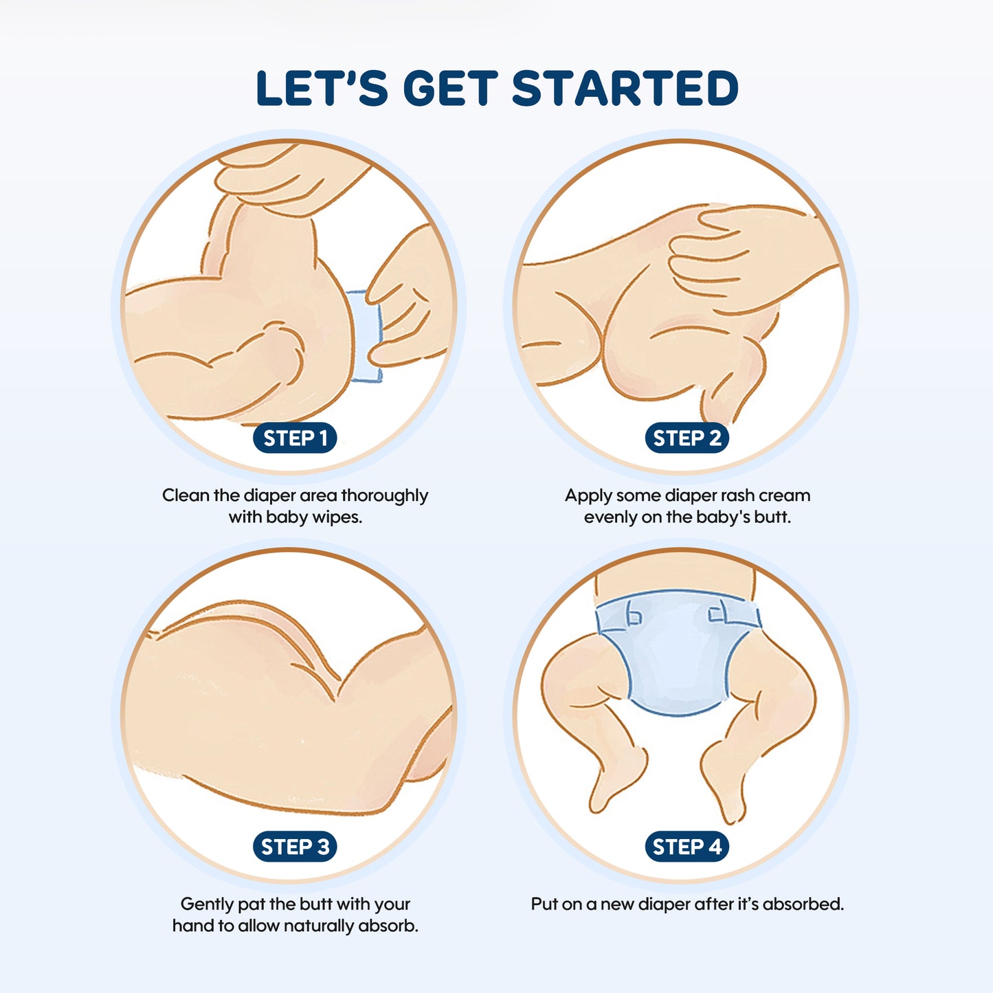 Picture shows how to use diaper rash cream