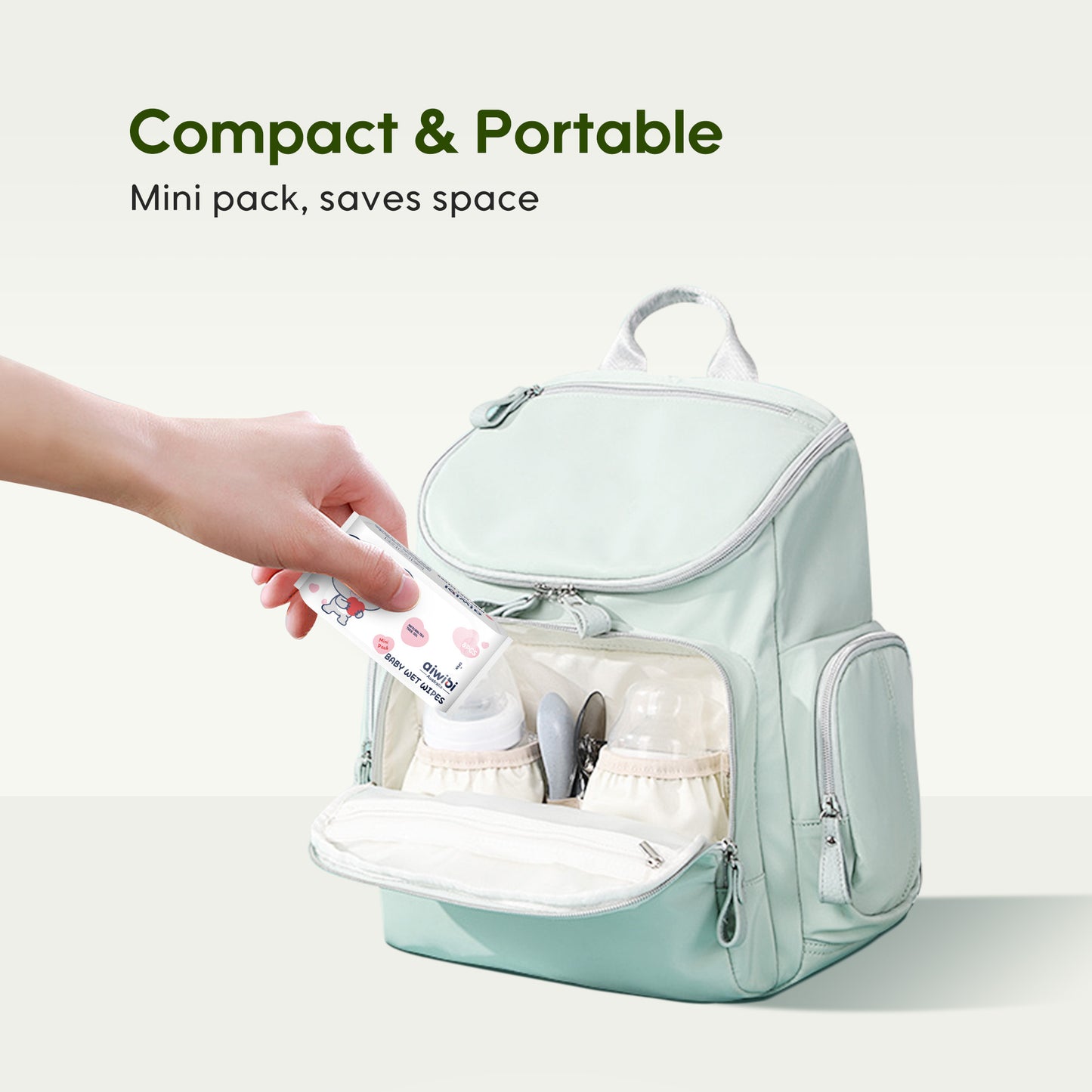 Gentle care on the go with Aiwibi Mini Pocket Portable Wipes.