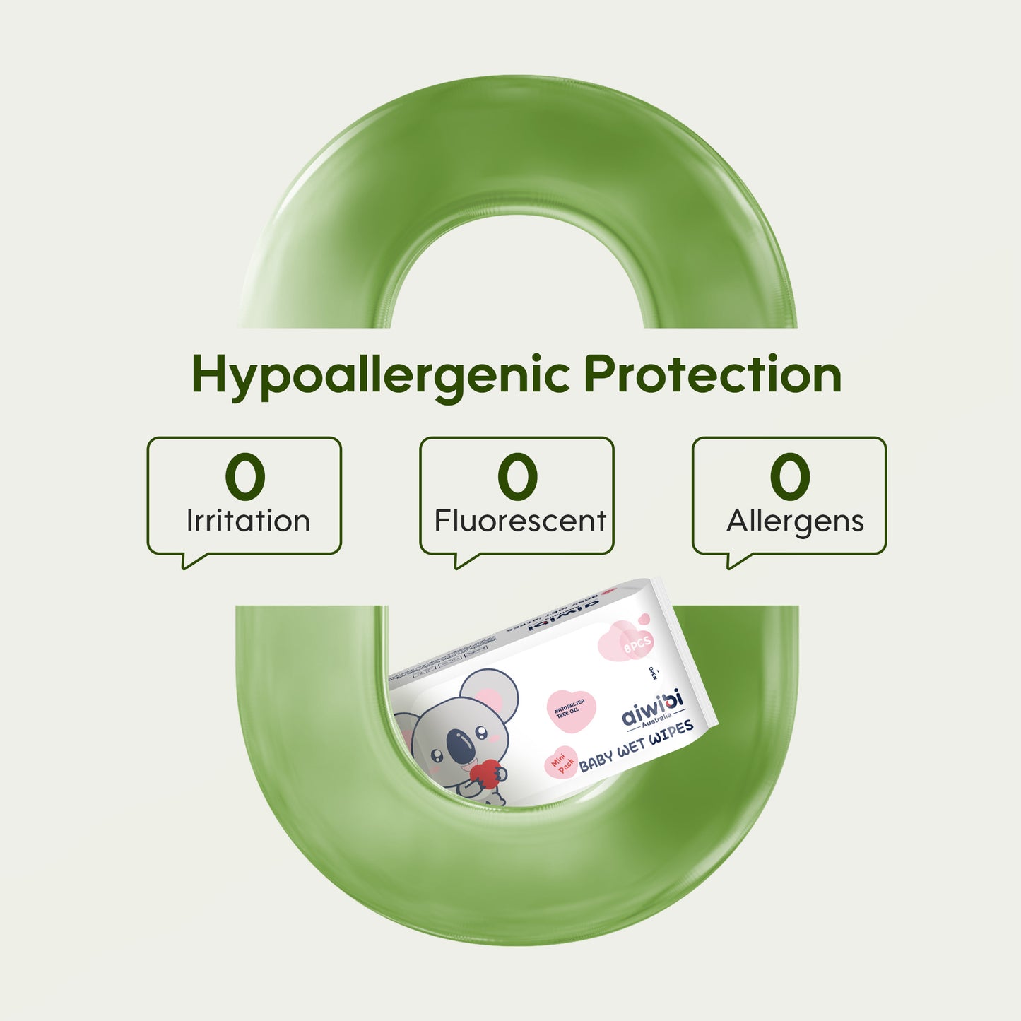 Gentle and hypoallergenic Aiwibi mini wipes for delicate skin.
