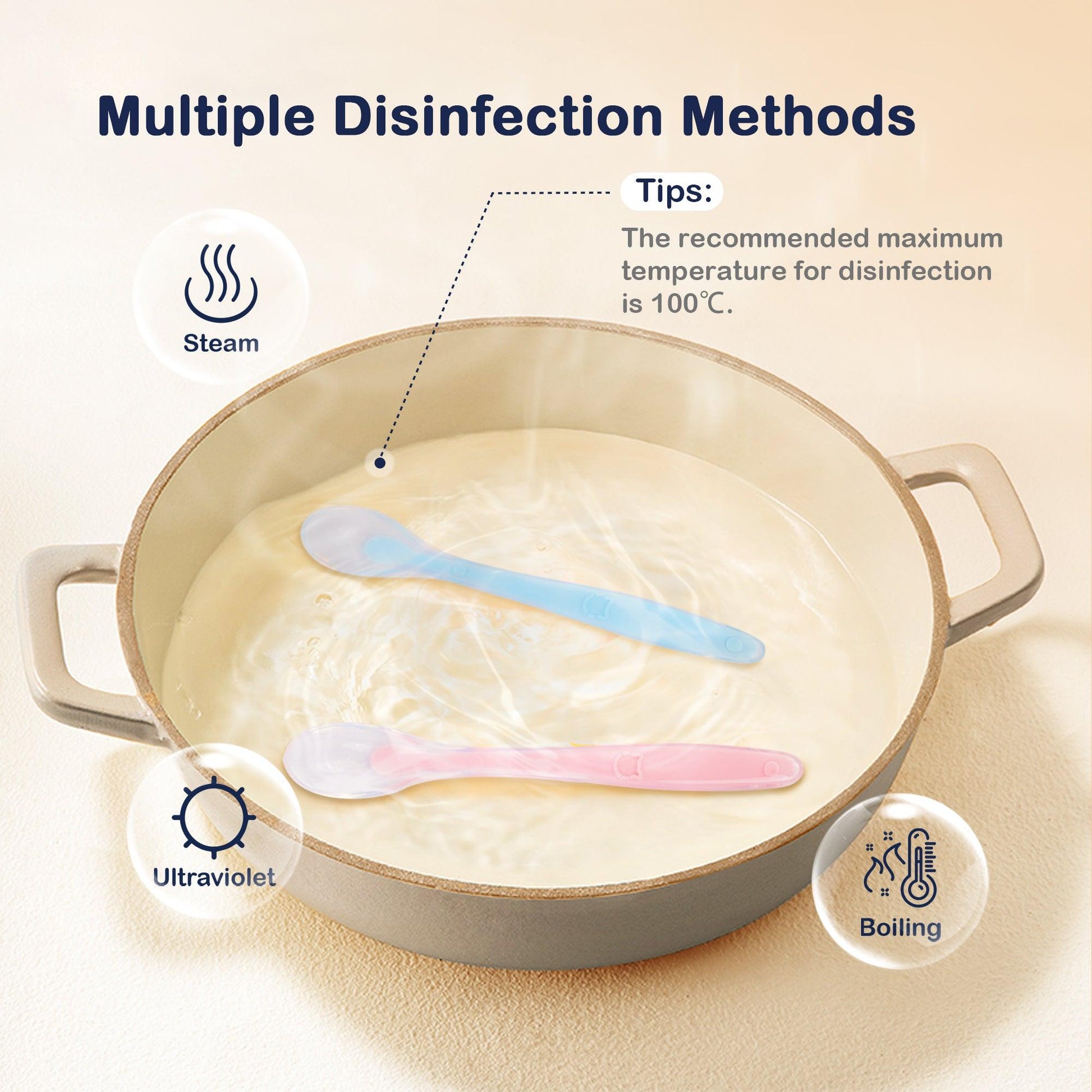 Baby Silicone Chewable Spoon: Multiple Disinfection Methods