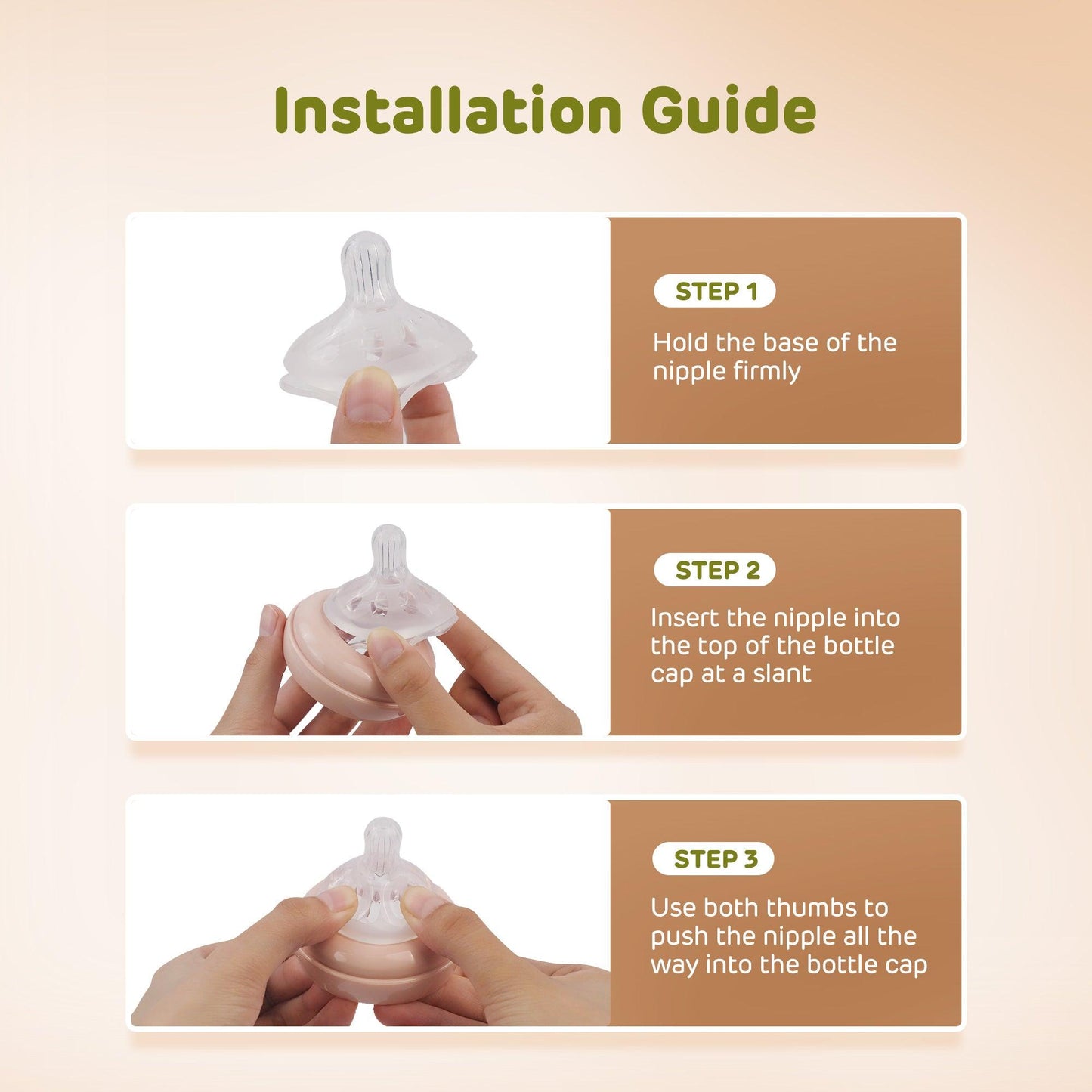 Baby Bottle Nipple S/M/Y/十（0-12Months）