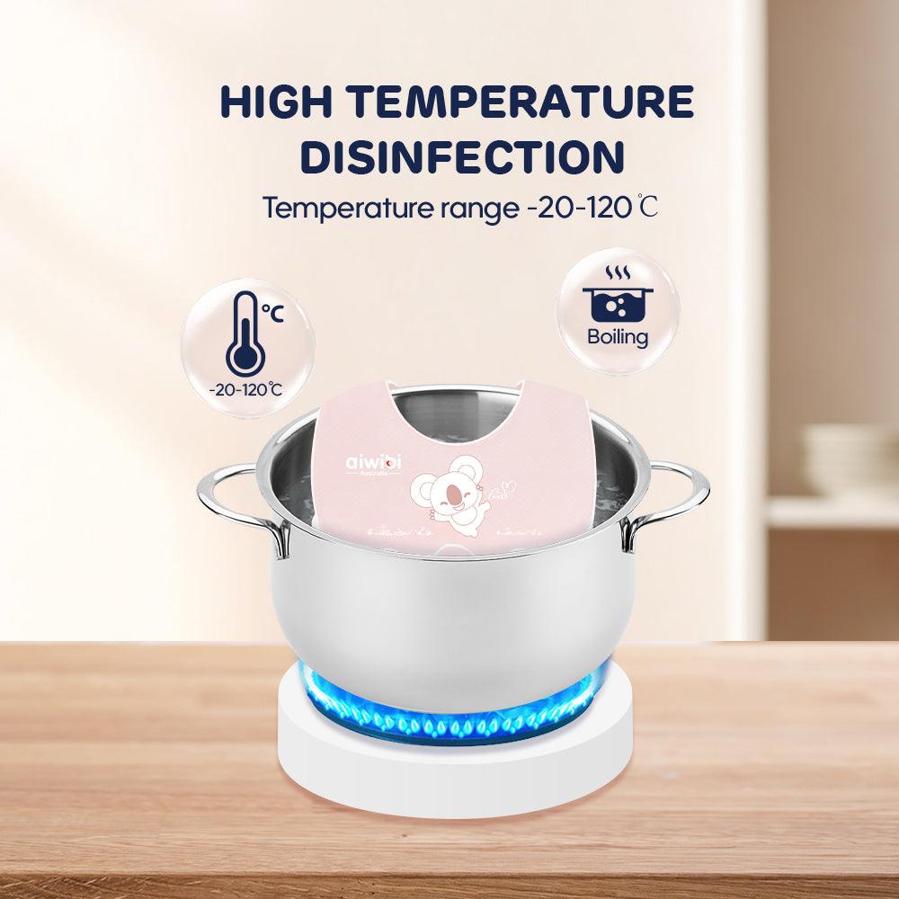 Fold N Go Baby Silicone Bib: Temperature Range: -20°C to 120°C