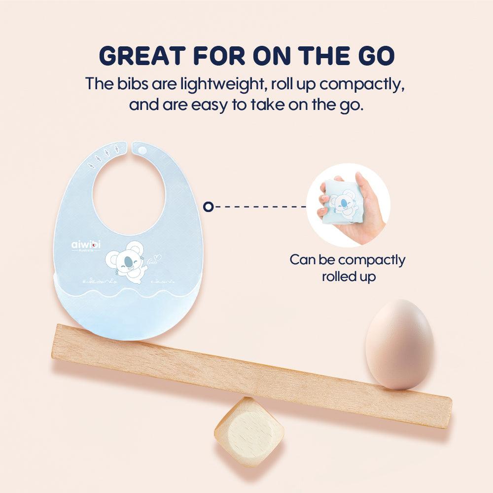 Baby Silicone Bib Fold N Go : Great For On The Go