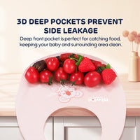Fold N Go Baby Silicone Bib Designed to Prevent Side Leakage