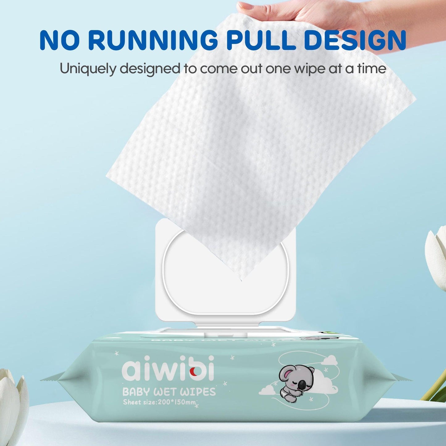 Aiwibi Gentle Soft Baby Wipes Has A No-running Design