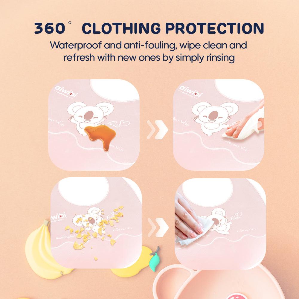 Fold N Go Baby Silicone Bib: 360° Clothing Protection