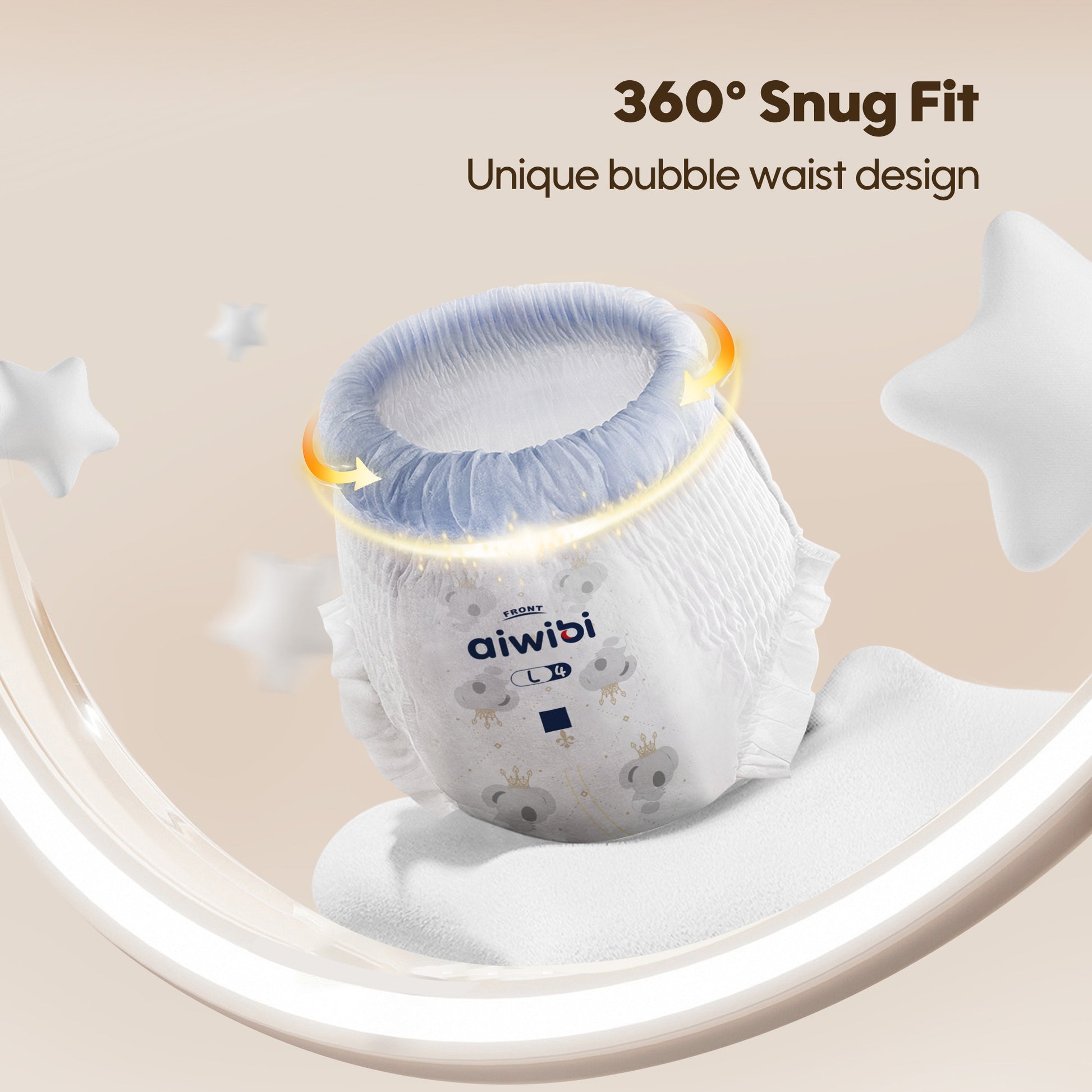 Aiwibi Astronaut Series diaper pack (size large) with space-themed design.
