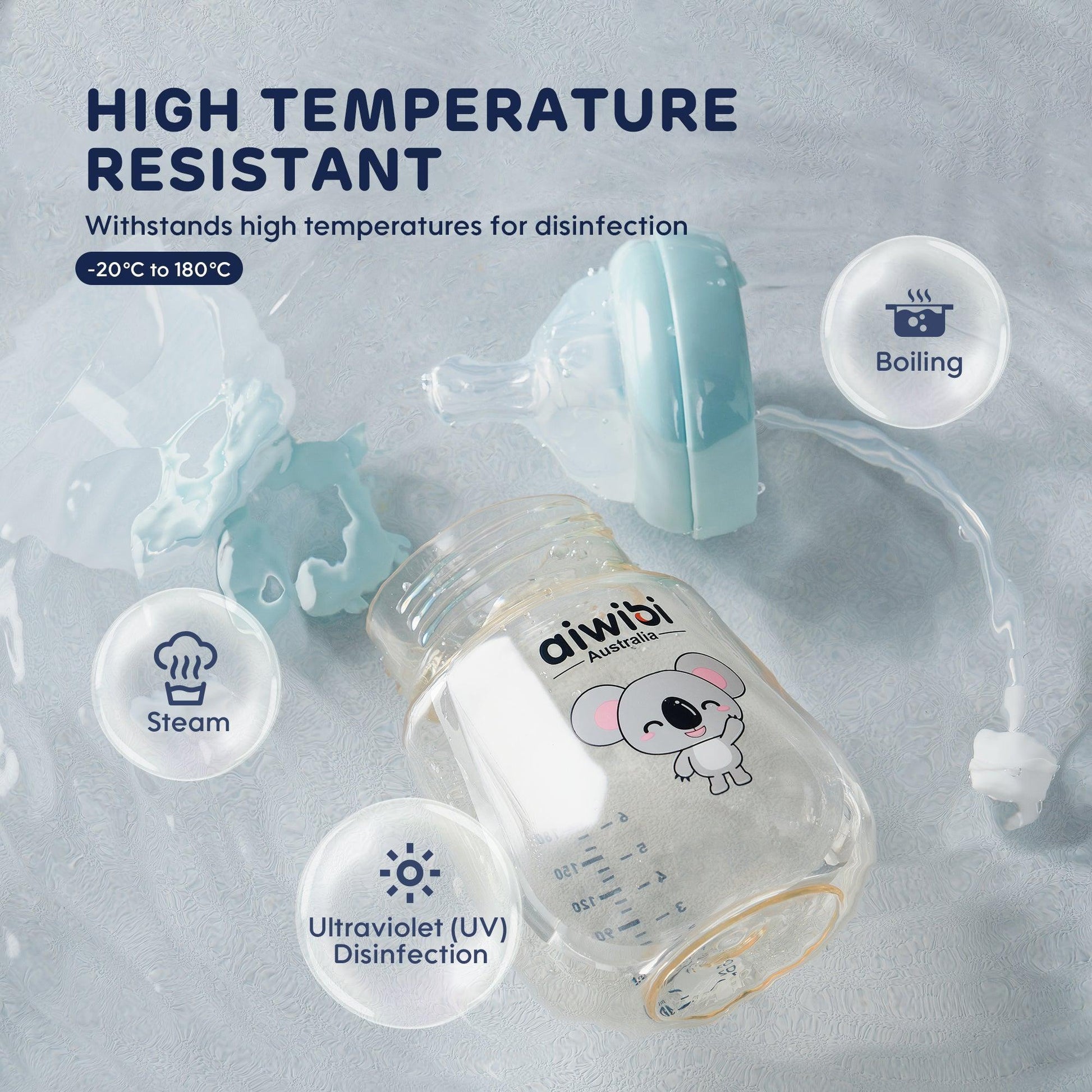 Aiwibi PPSU Baby Feeding Bottle ：High Temperature Resistant
