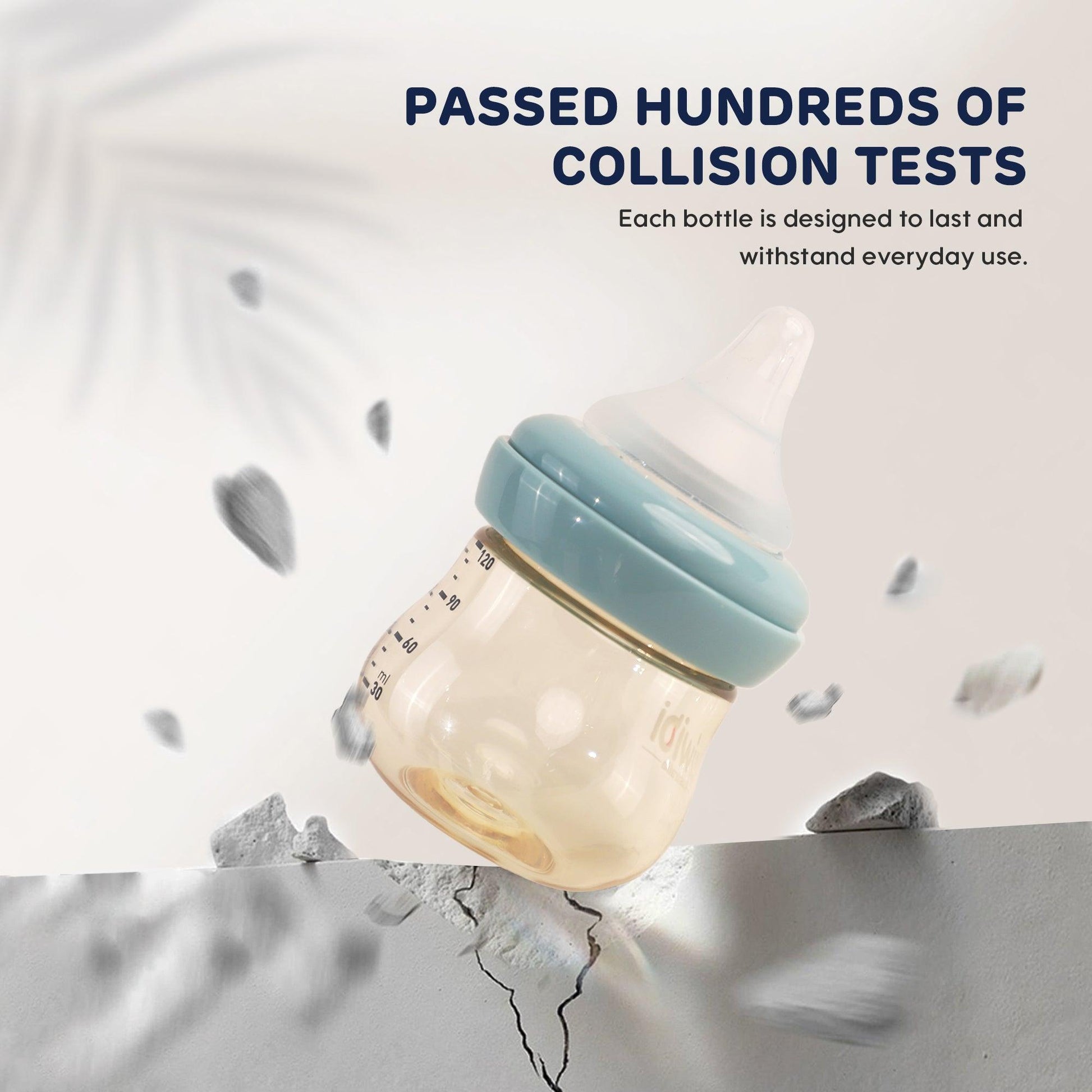 Durable and safe anti-colic feeding bottles for newborns by Aiwibi, made from strong PPSU material.