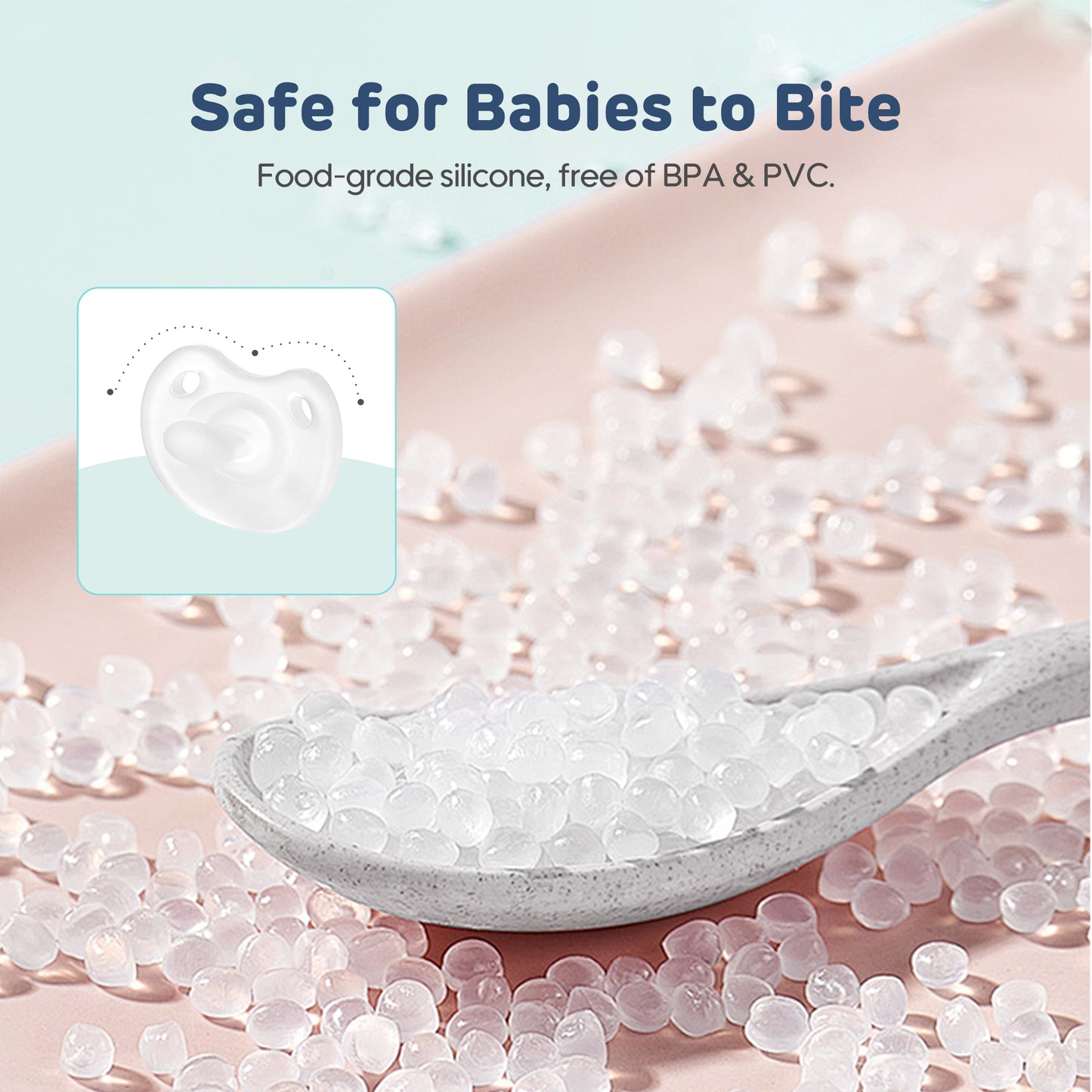 Aiwibi pacifier supporting healthy oral development at night.