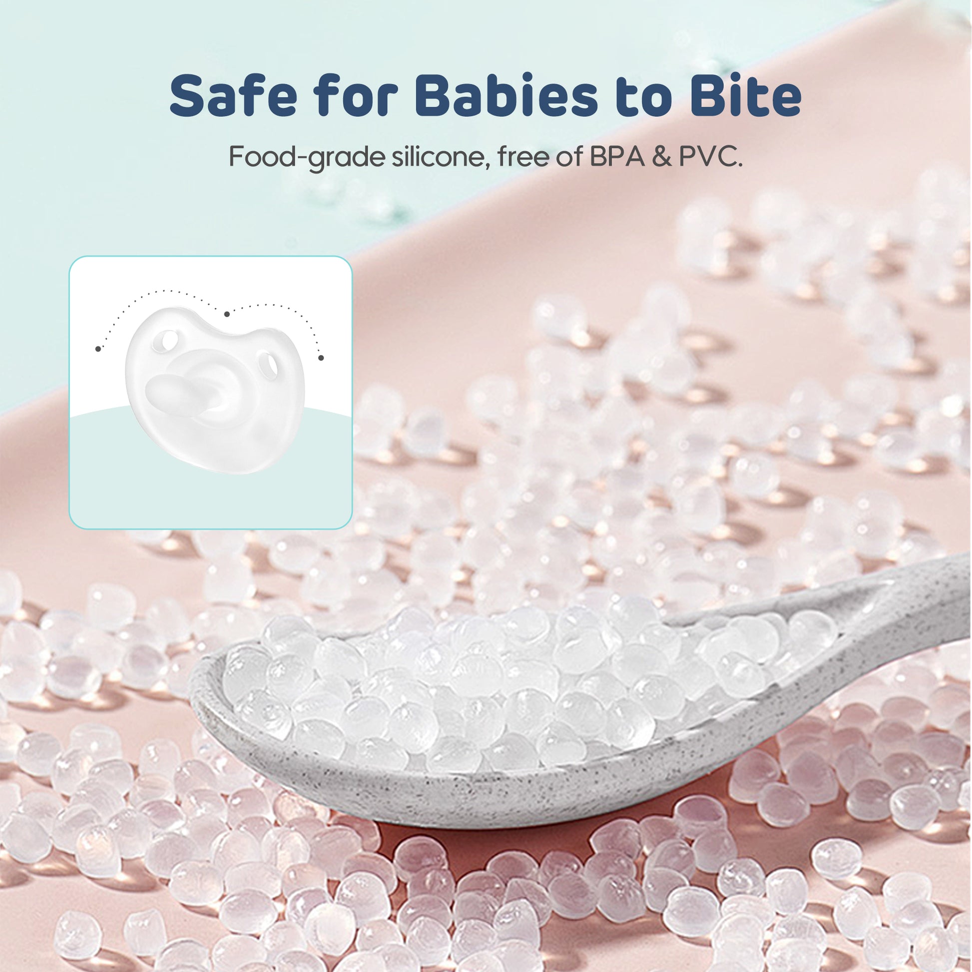 Aiwibi pacifier supporting healthy oral development at night.