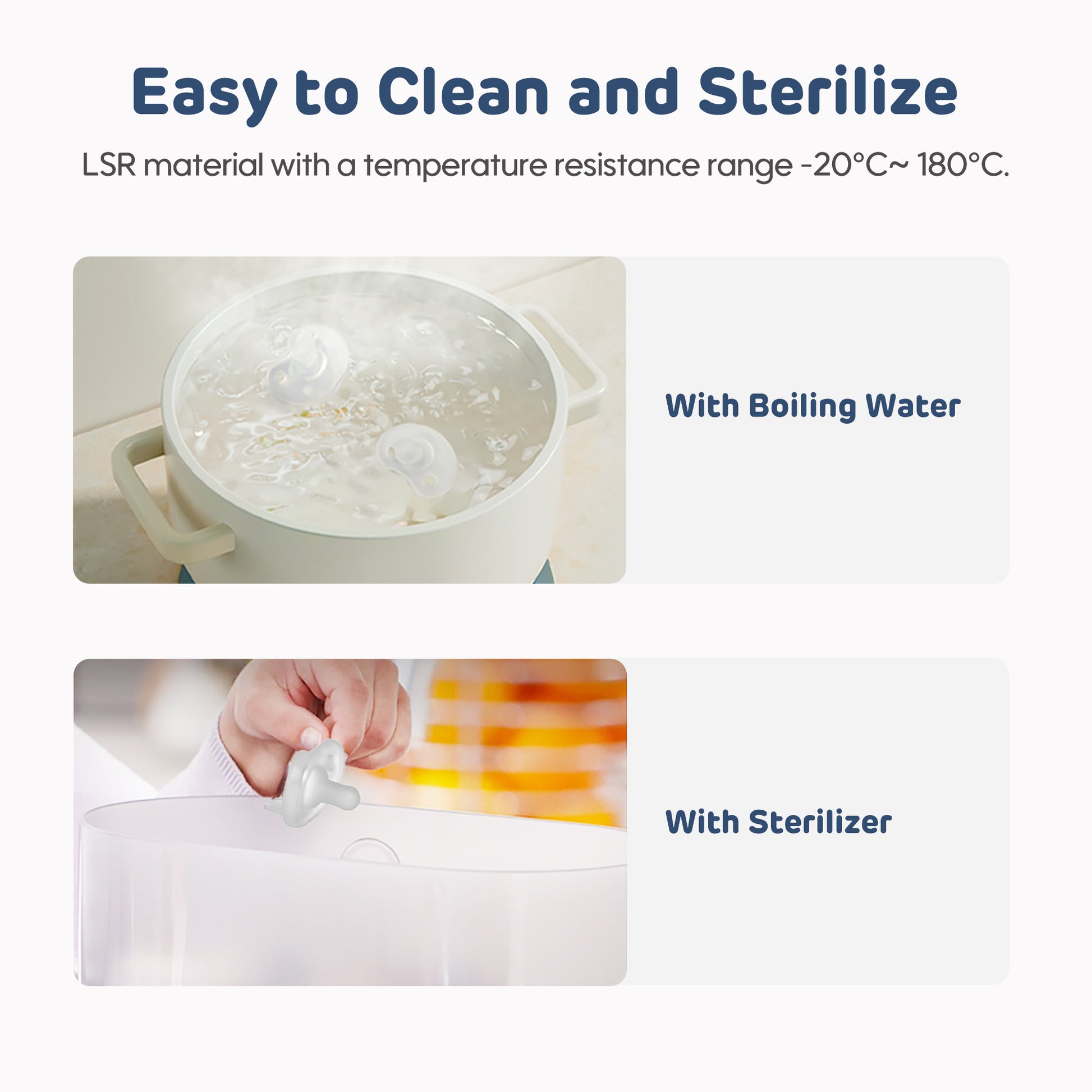 Aiwibi ultralight silicone teats are easy to clean and sterilize.