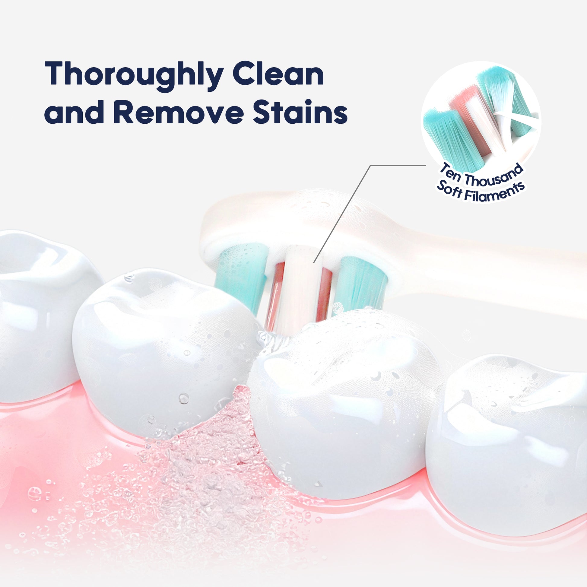 Aiwibi Baby Toothbrush designed with thousands of ultra-soft bristles and rounded tips for gentle care of tender gums. 